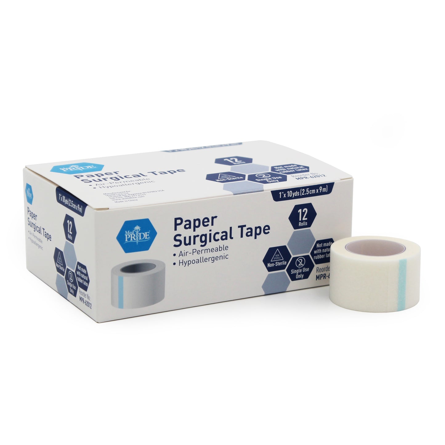 MedPride Paper Surgical Tape 1" x 10 yds Case 12/12 medical supply