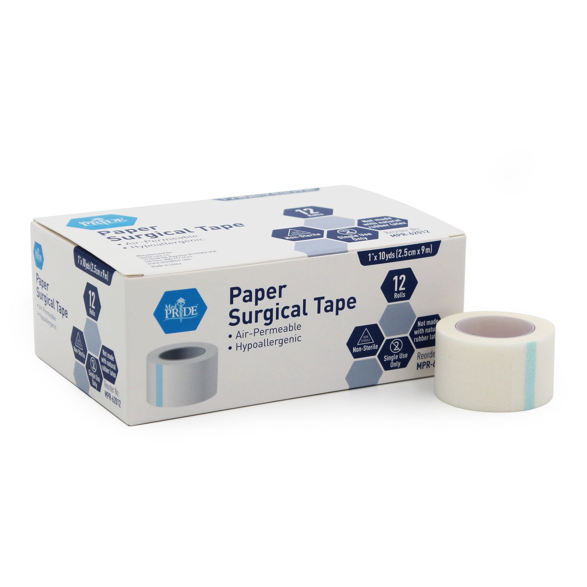 MedPride Paper Surgical Tape 1" x 10 yds Case 12/12 medical supply