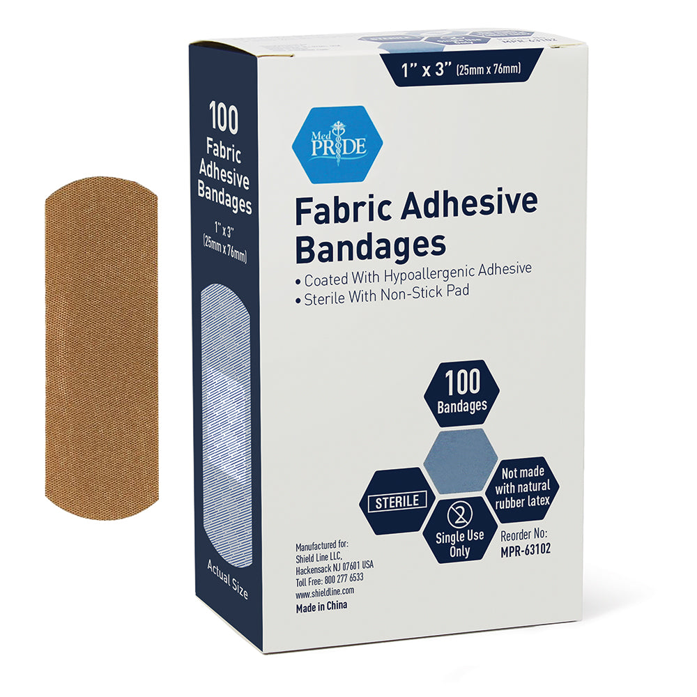 MedPride Fabric Adhesive Bandage 1 x 3 Sterile Case medical supply