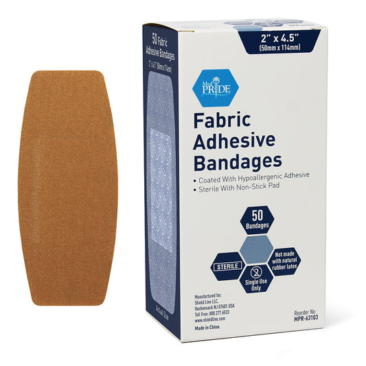 MedPride Fabric Adhesive Bandage 2 x 4.5 Sterile Case medical supply