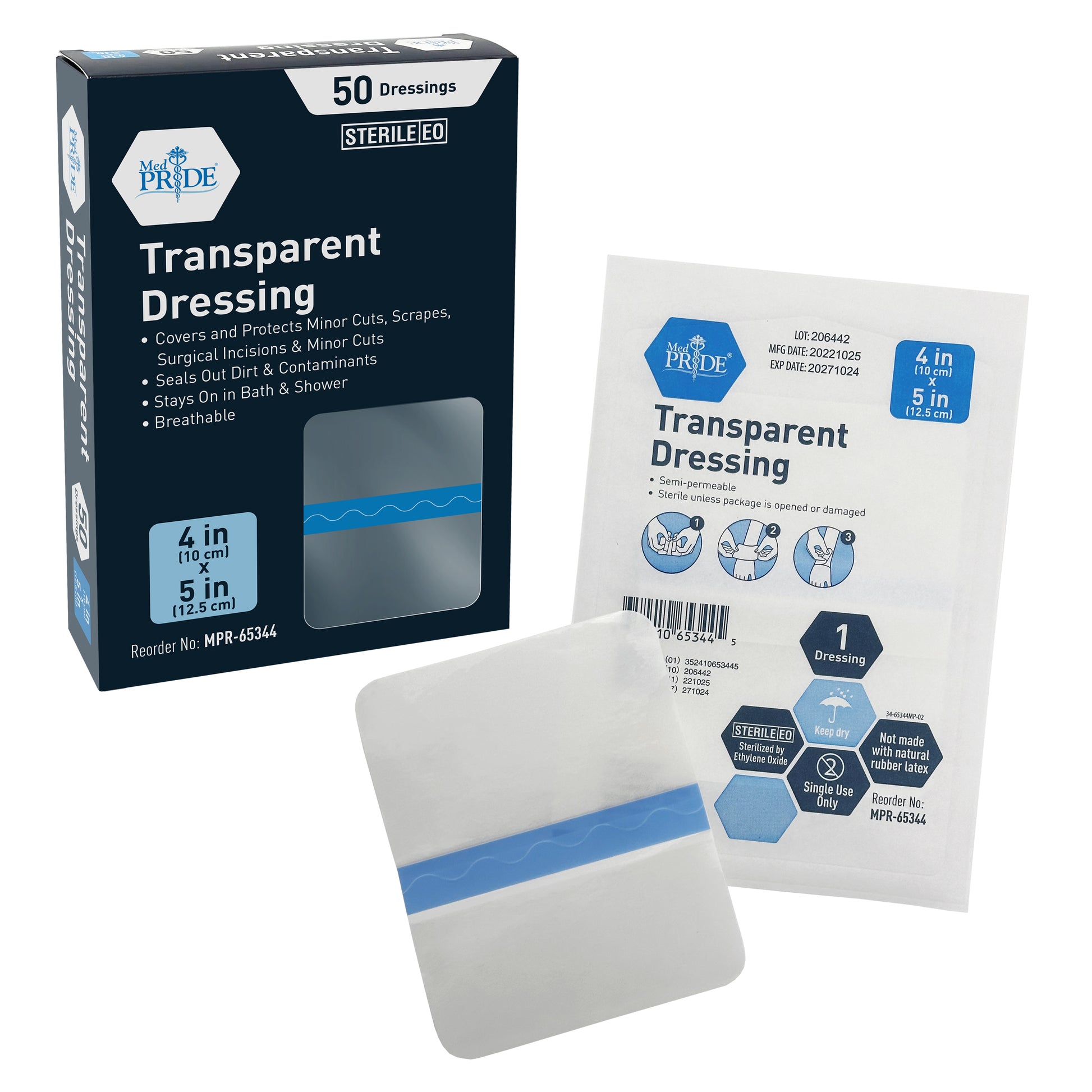 MedPride Transparent Dressing 4 x 5 4/50/cs medical supply