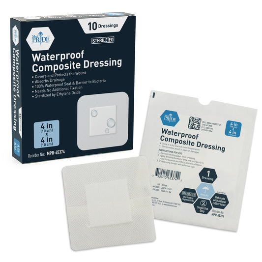 MedPride Waterproof Composite Wound Dressing 4x4 Case medical supply