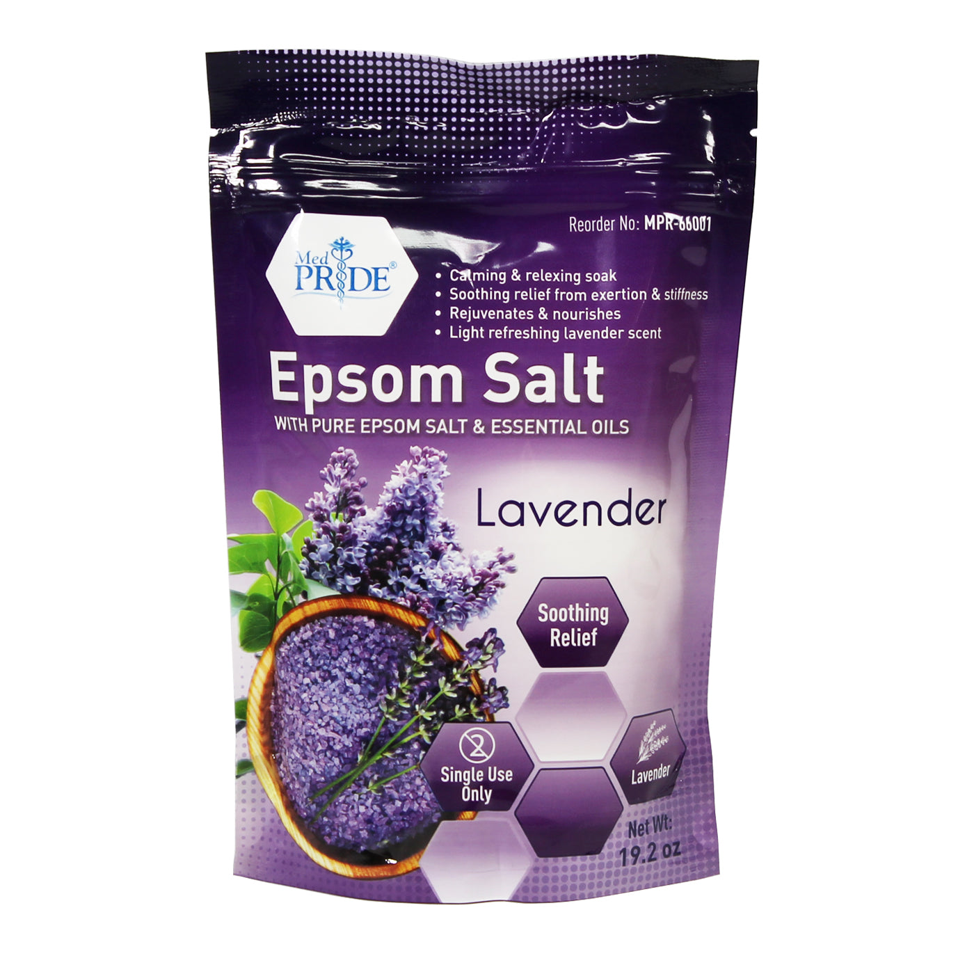 MedPride Lavender Epsom Salt Bath Soak 19.2 oz 12/cs medical supply