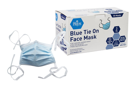 MedPride Tie-On Surgical Face Mask Blue 12/50 Case medical supply