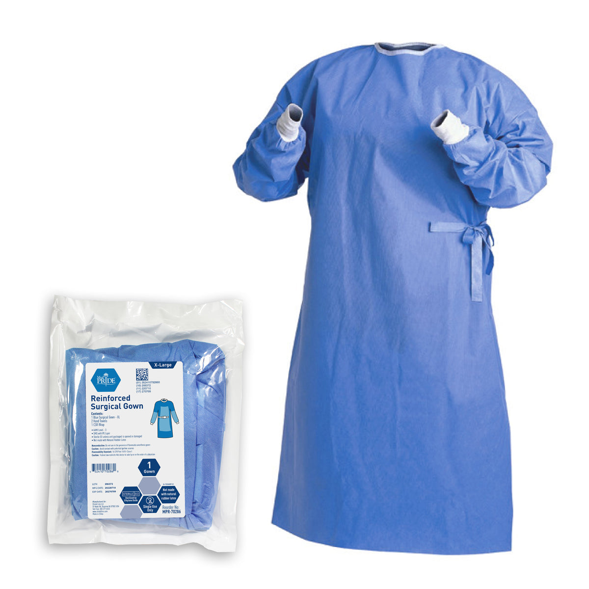 MedPride Surgeons Gown XL Reinforced AAMI-3 20/cs medical supply