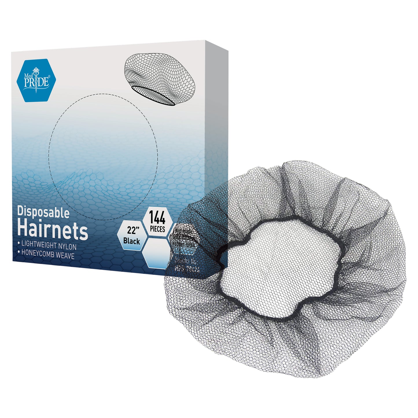MedPride Hairnets Black 10/144/cs medical supply