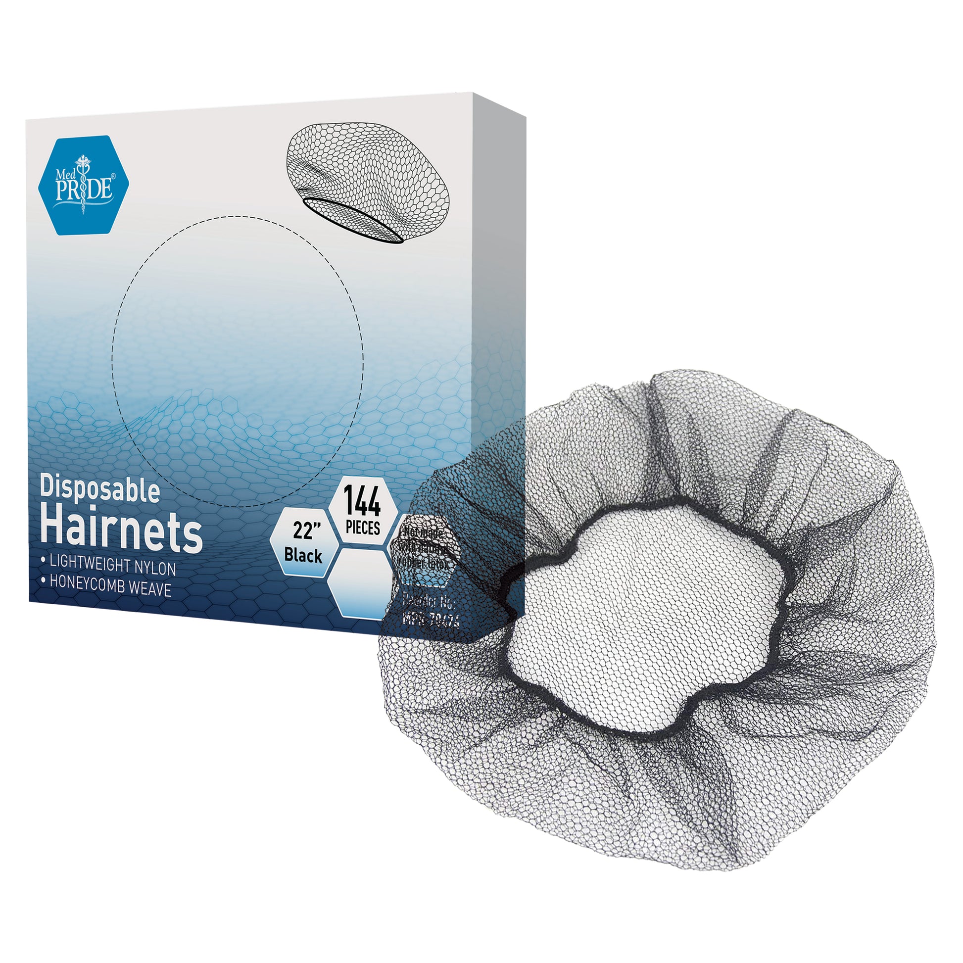 MedPride Hairnets Black 10/144/cs medical supply