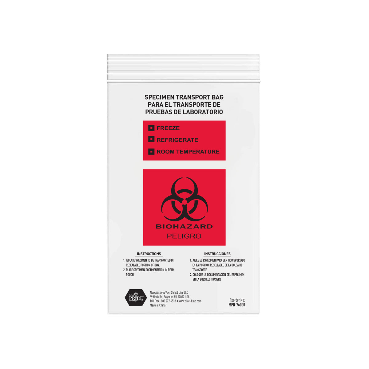 MedPride Biohazard Bags 4 x 6 Inch Case medical supply