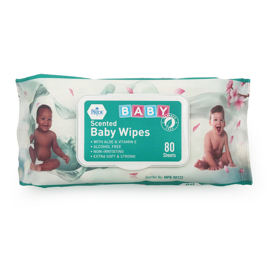 MedPride Baby Wipes Scented Blue 24 Boxes 80 per Box Case medical supply