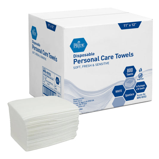 MedPride Dry Washcloth 11x12 Quarter Fold Spun Lace Case medical supply