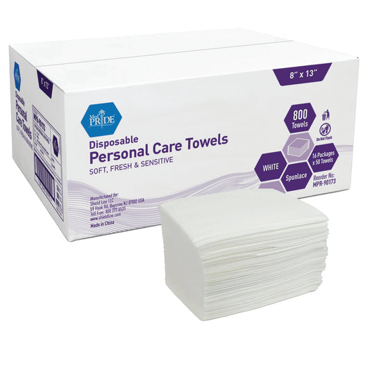 MedPride Dry Washcloth 8x13 Half Fold Case medical supply