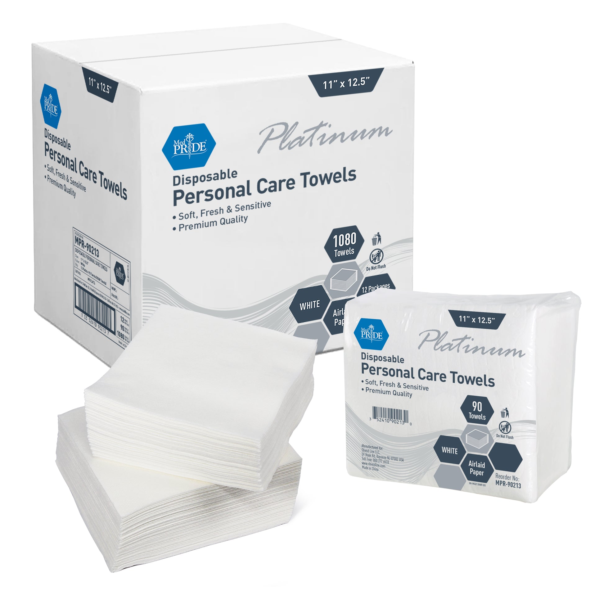 MedPride Platinum Personal Care Towels 11 x 12.5 12/90/cs medical supply