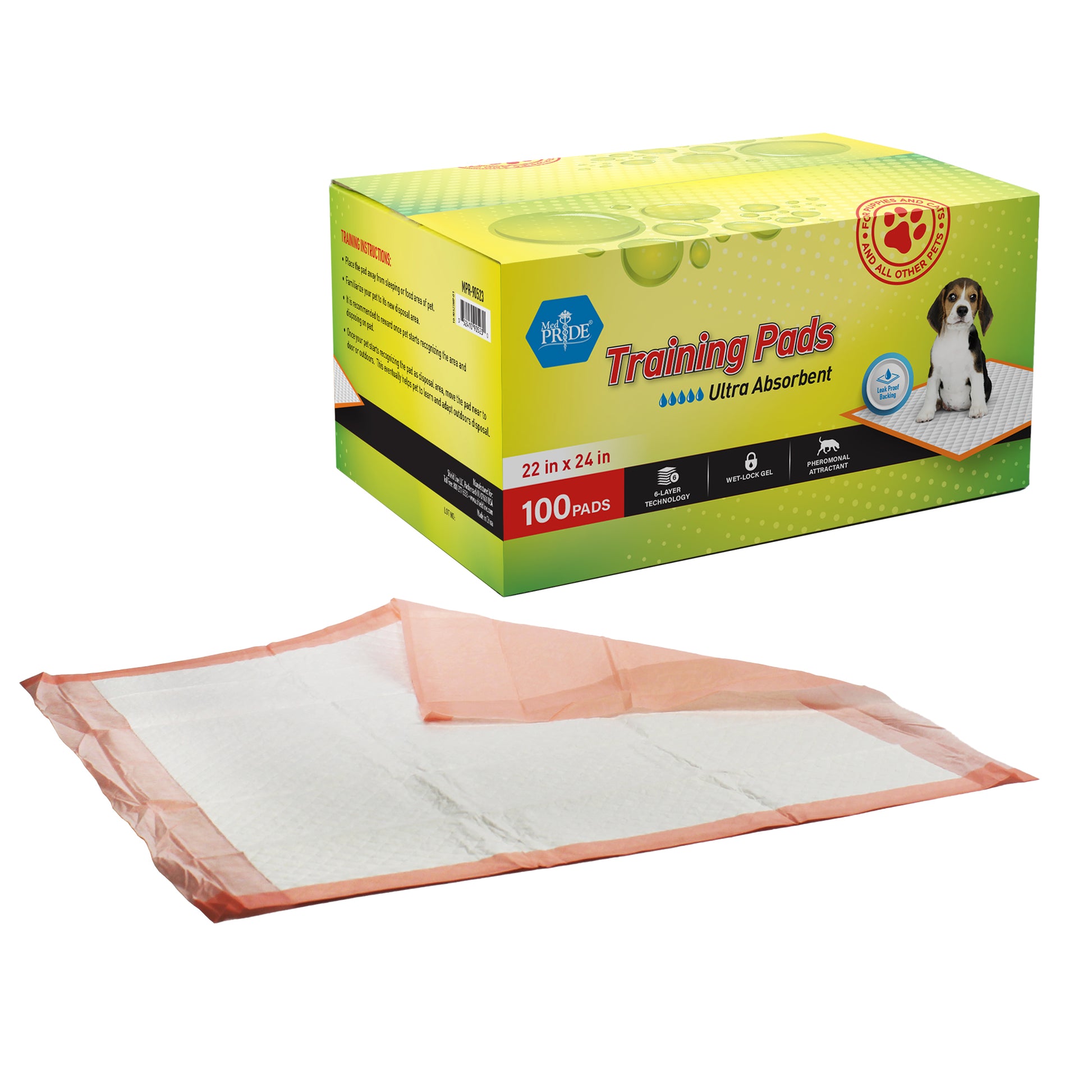 MedPride Pet Pads, 22 x 24 w/ pheromone (30 gram) - 100/cs. medical supply