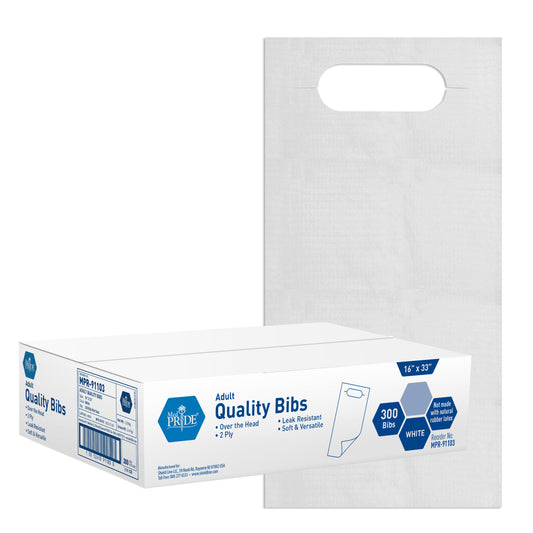 MedPride Over the Head Adult Bibs 16W x 33L Case of 300 medical supply
