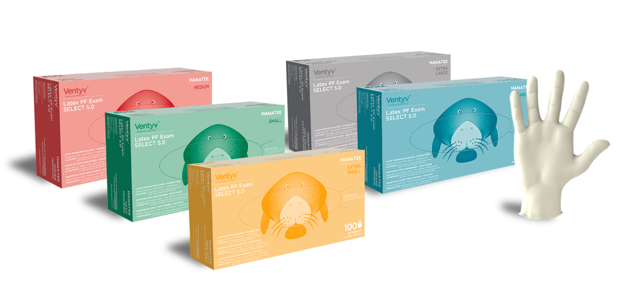 Ventyv Latex Exam Glove X-Small Powder-Free Case medical supply