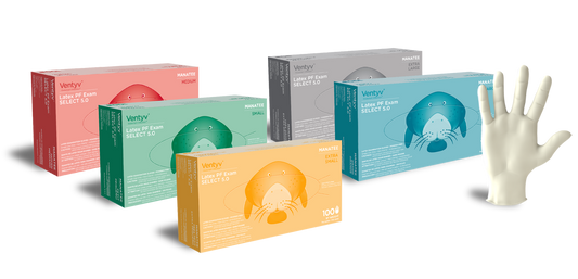 Ventyv Latex Exam Glove X-Small Powder-Free Case medical supply