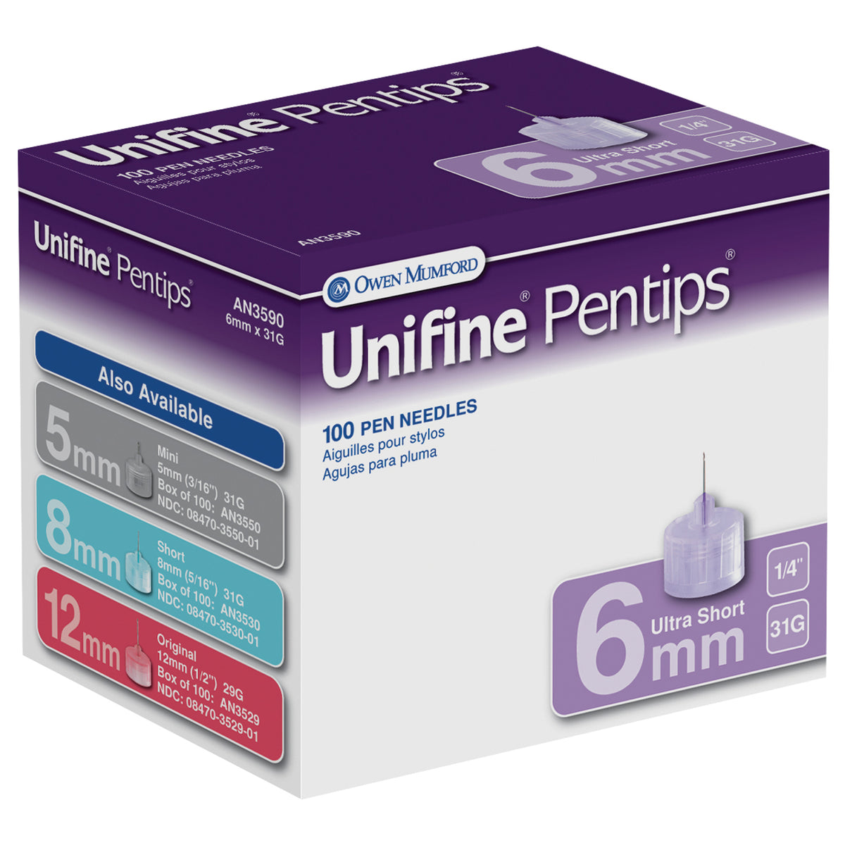 Owen Mumford Ultra-Short Pen Needle 6mm 31G Box medical supply