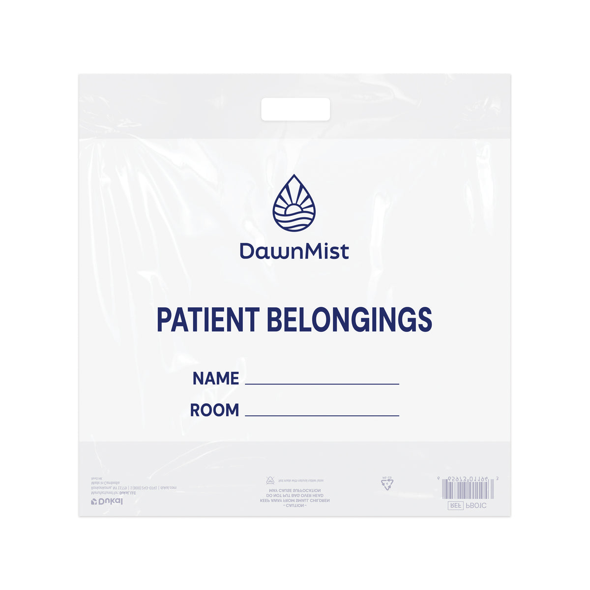 Dawn Mist Patient Belonging Bags Clear 20" x 18.5" Case medical supply
