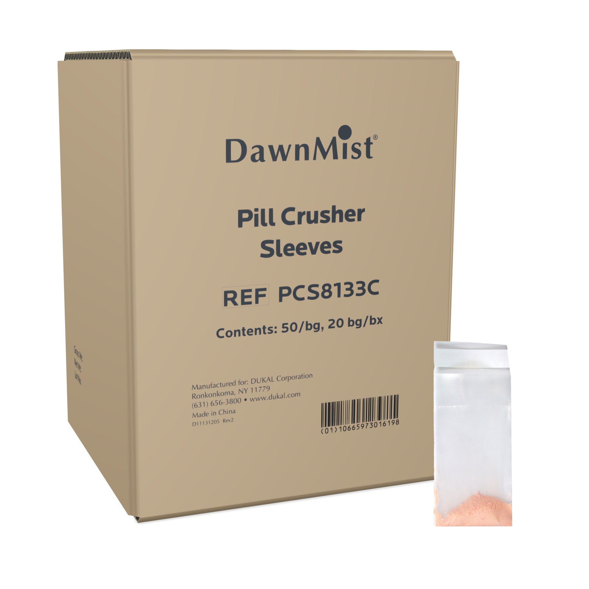 Dawn Mist Pill Crusher Sleeves 7 mil Case of 6000 medical supply