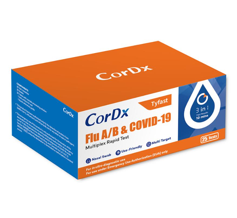 flu a/b covid-19 rapid test clia waived no analyzer cordx