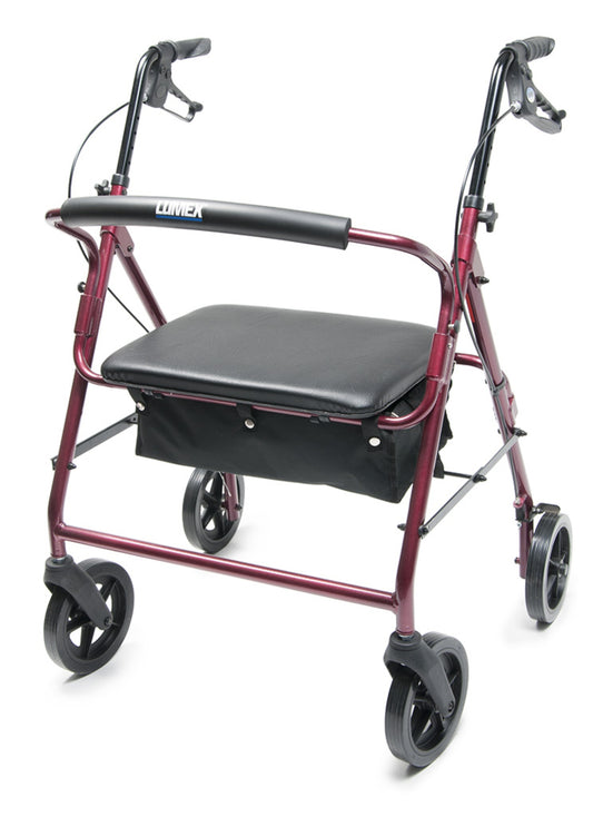Lumex Walkabout Imperial Hemi Rollator Burgundy 450 lbs medical supply