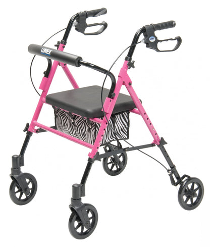Lumex, Set n’ Go, Height Adjustable Rollator (RJ4700B), Pink