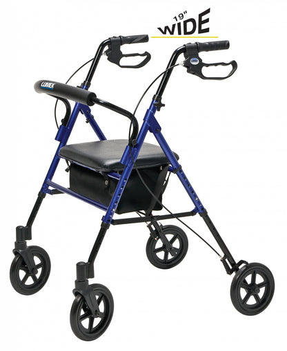 Lumex, Set n’ Go, Wide Height Adjustable Rollator (RJ4718B), Blue