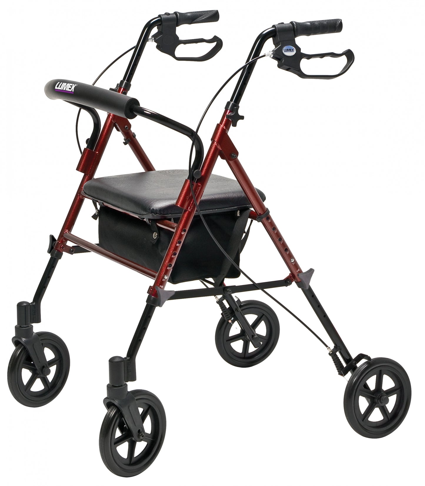 Lumex Set n' Go Wide Height Adjustable Rollator Burgundy medical supply