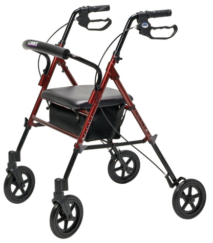 Lumex Set n' Go Wide Height Adjustable Rollator Burgundy medical supply