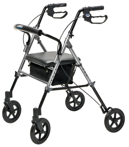 Lumex, Set n’ Go, Wide Height Adjustable Rollator (RJ4718B), Silver