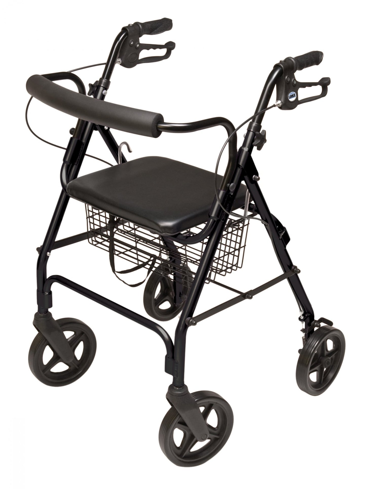Lumex, Walkabout Four-Wheel Contour Deluxe Rollator (RJ4805L), Black