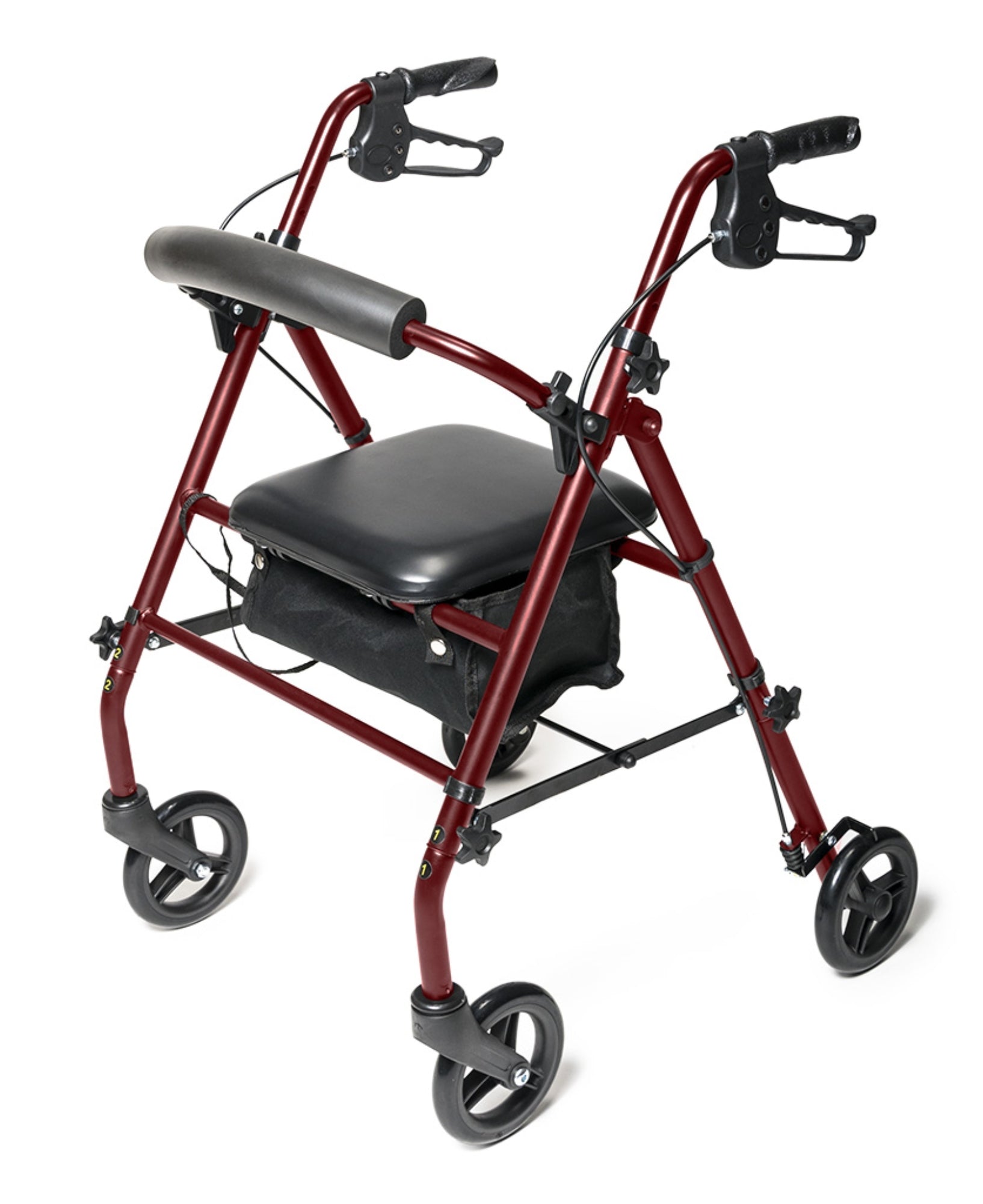 Lumex Walkabout Steel Knock Down Rollator Burgundy medical supply