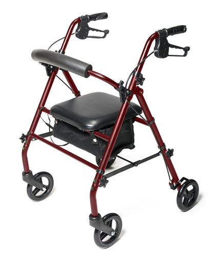 Lumex Walkabout Steel Knock Down Rollator Burgundy medical supply