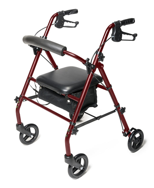 Lumex Walkabout Steel Knock Down Rollator Burgundy medical supply