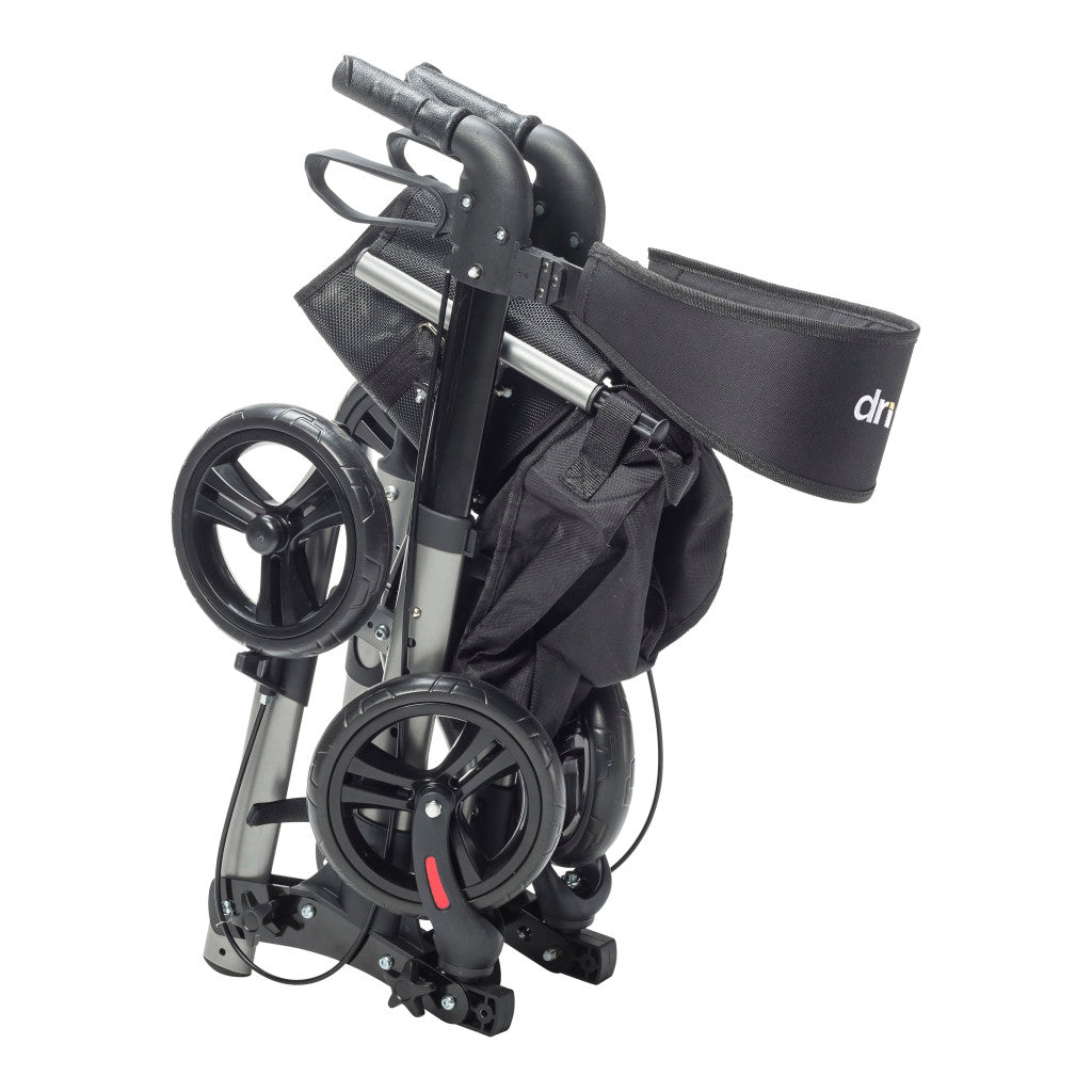 Drive Medical Compact Folding Rollator Rolling Walker Grey Black medical supply