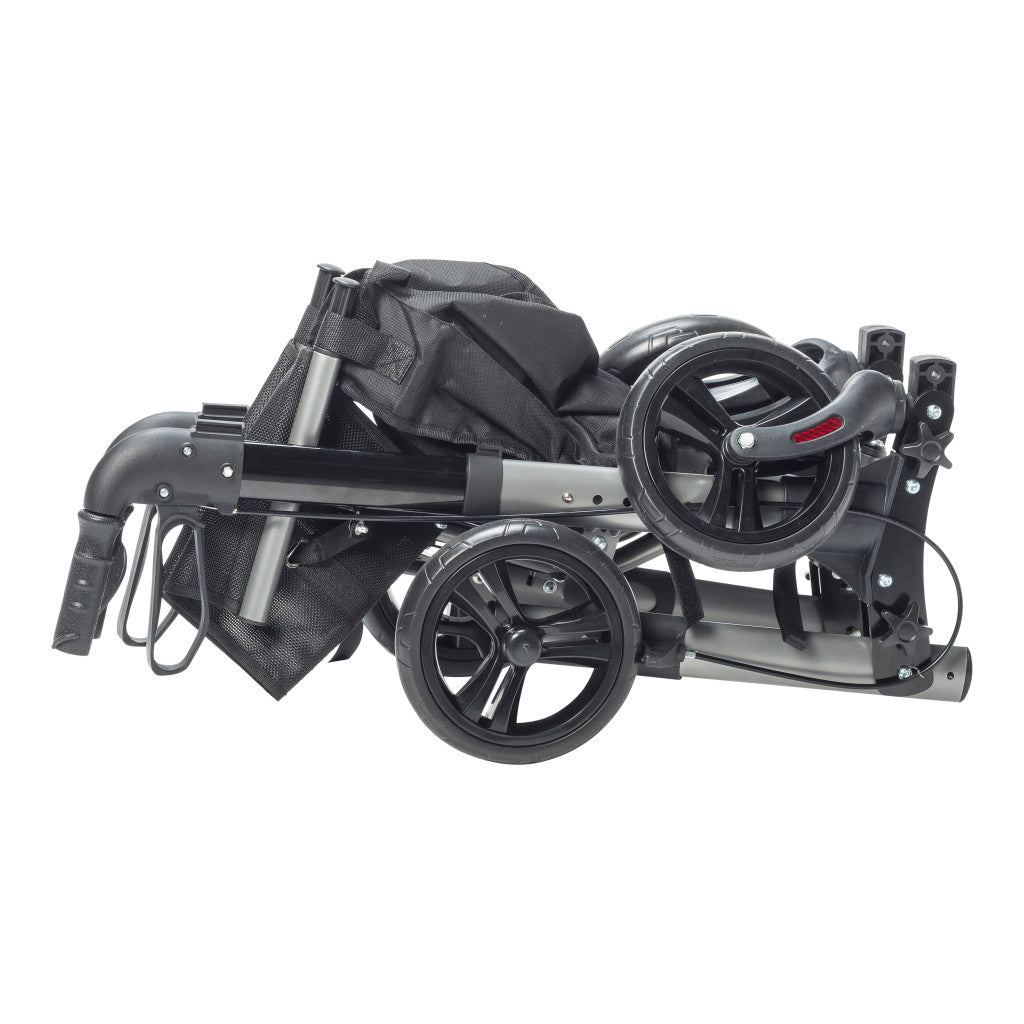 Drive Medical Compact Folding Rollator Rolling Walker Grey Black medical supply