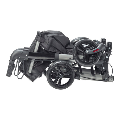 Drive Medical Compact Folding Rollator Rolling Walker Grey Black medical supply