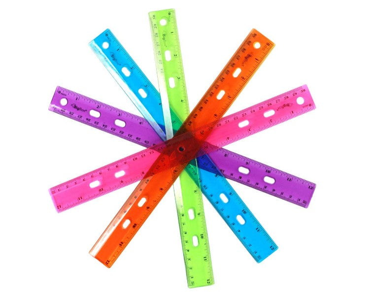 BigBox Rulers Assorted 12 Inch Case of 144 medical supply