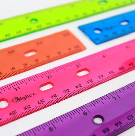 BigBox Rulers Assorted 12 Inch Case of 144 medical supply