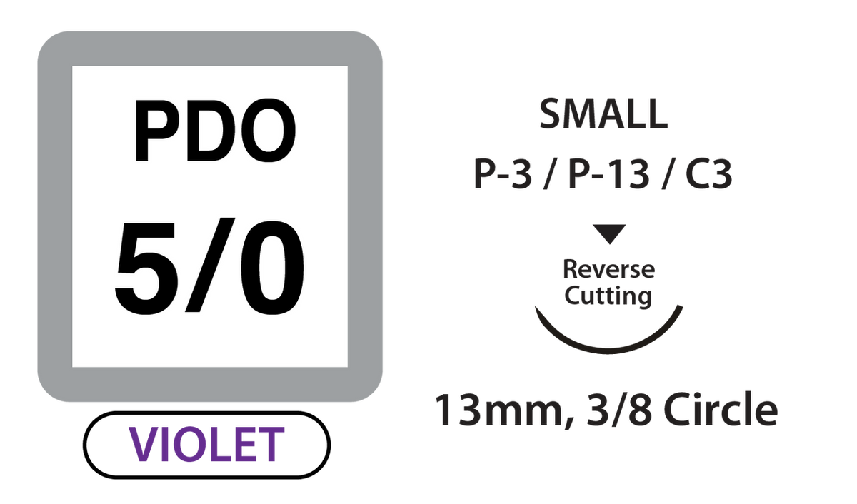 UNIFY PDO Sutures Size 5/0 18in 13mm 3/8 Circle R/C Violet medical supply