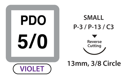 UNIFY PDO Sutures Size 5/0 18in 13mm 3/8 Circle R/C Violet medical supply