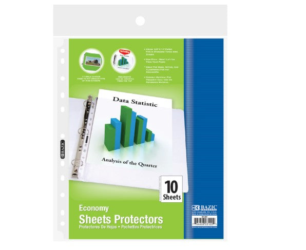 BAZIC Sheet Protectors 10 Pack Case of 288 medical supply