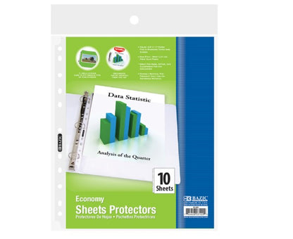 BAZIC Sheet Protectors 10 Pack Case of 288 medical supply