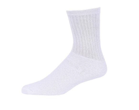 Spak Bulk Adult White Socks Mens Size 10-13 240 Pairs medical supply