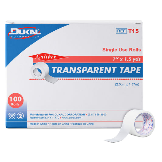 Dukal Transparent Tape 1 in x 1.5 yds Single Use Rolls medical supply