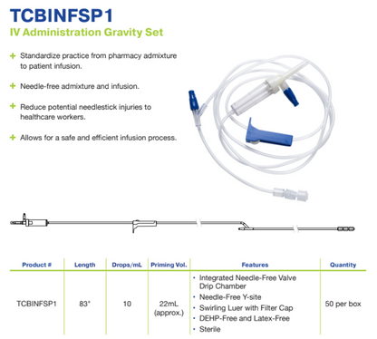 TrueCare IV Administration Set 83in 1 Y-Site medical supply