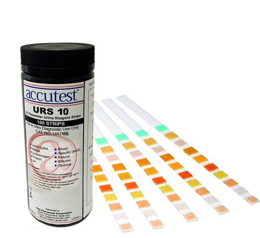 Accutest URS-10 Urine Reagent Strips 24 Bottles UA824B medical supply