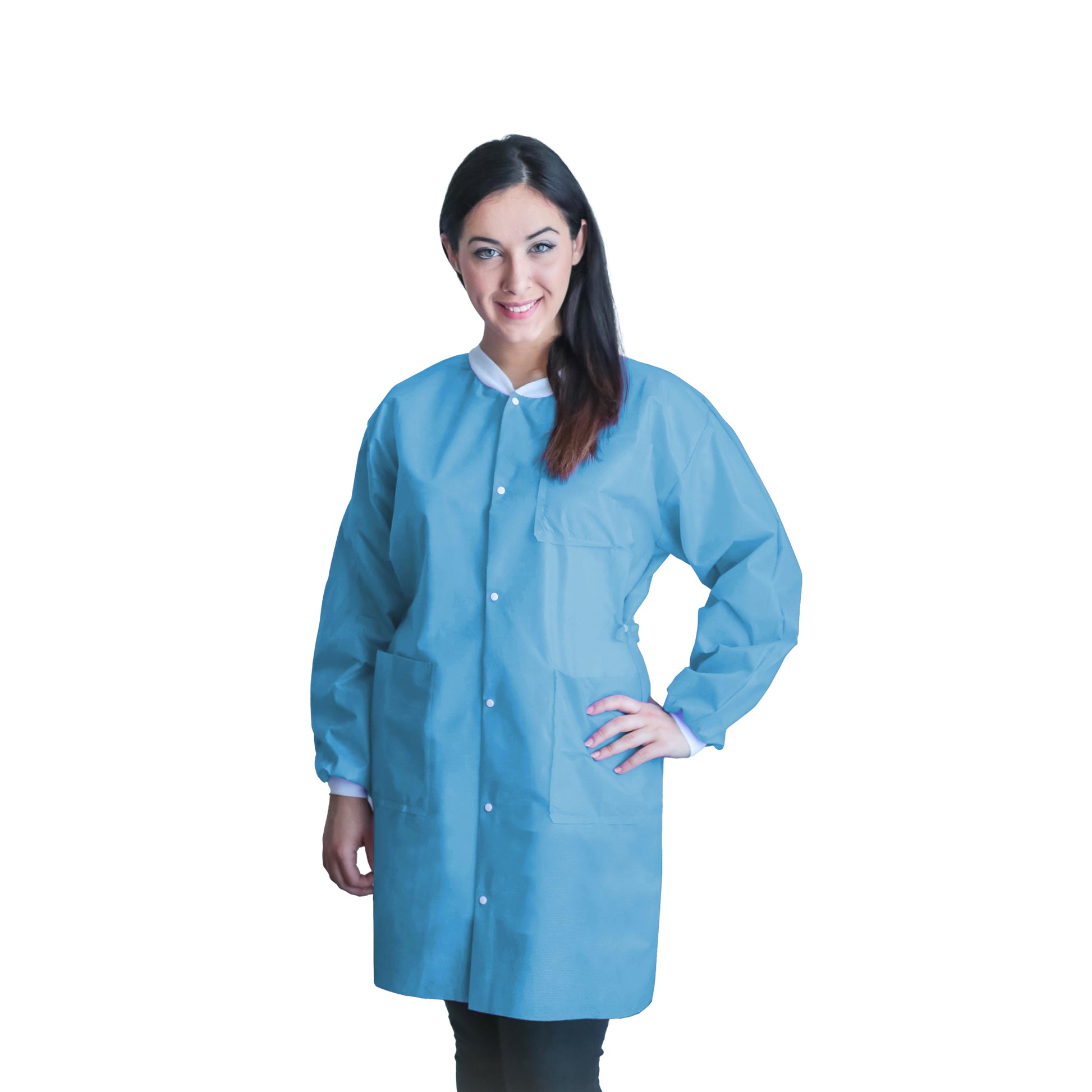 Dukal FitMe Lab Coats L Sky Blue medical supply