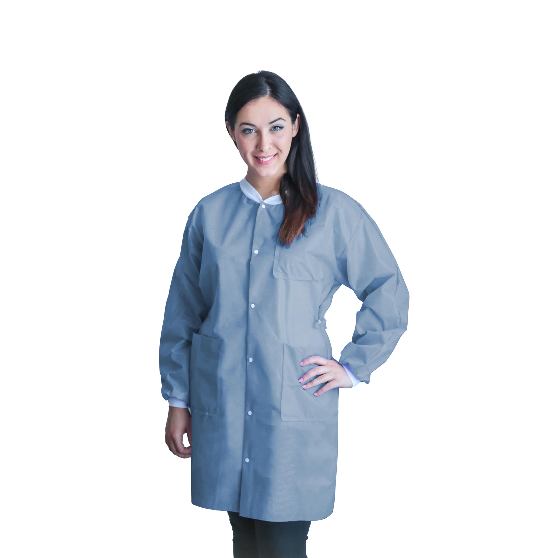 Dukal FitMe Lab Coats L Ciel Blue medical supply