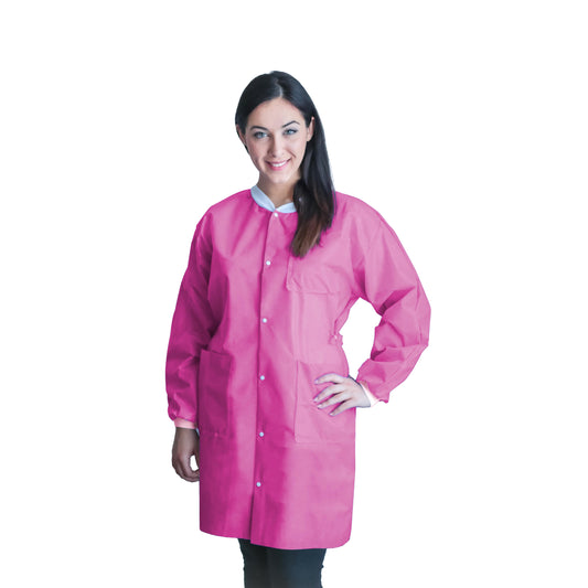 Dukal FitMe Lab Coats L Raspberry Pink medical supply